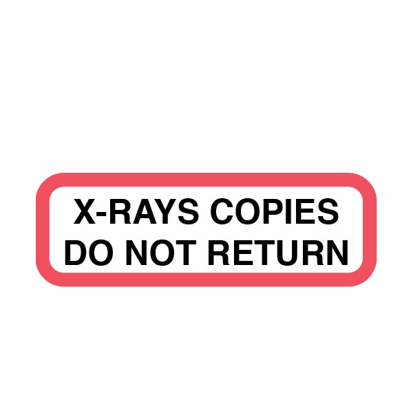 Position - X-Ray Copies Do Not Return 1/2" x 1-1/2" White w/Red& Black